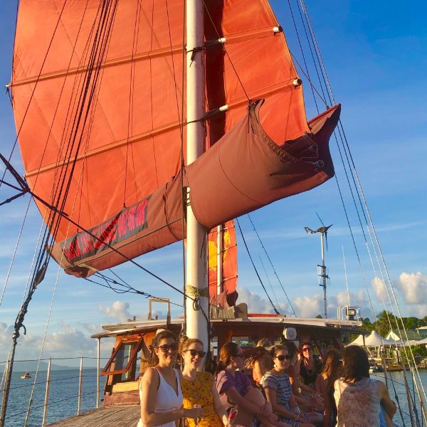 a group of blue and white umbrella