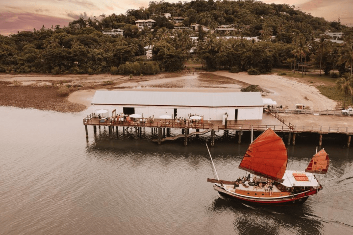 a small boat in a body of water